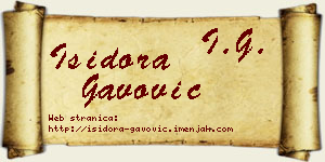 Isidora Gavović vizit kartica